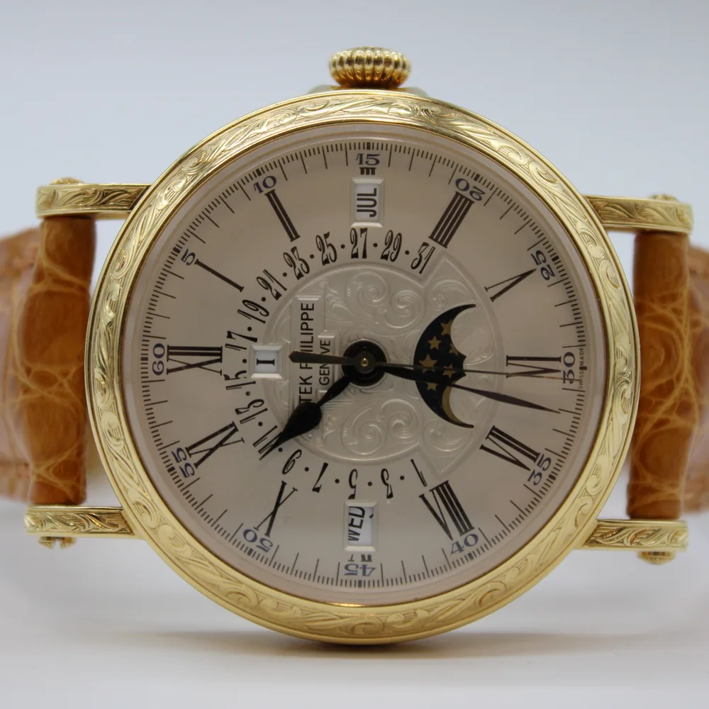 Patek Philippe 5160J-001 Perpetual calendar, hand-engraved, yellow gold